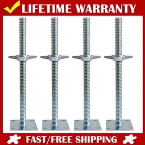 4x Scaffold Adjustable Leveling Jack Solid Screw w/ Base Plate Strong Heavy Duty - Picture 1 of 20