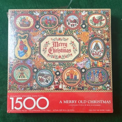 COMPLETE~A MERRY OLD CHRISTMAS~1500 Piece Springbok Puzzle 1983 VINTAGE - Image 1 of 4