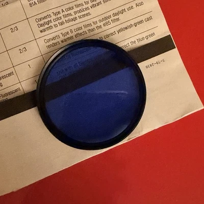 Canon 55mm Glass Camera Lens 80B Blue Filter for warm /incandescent lights - Image 1 of 4
