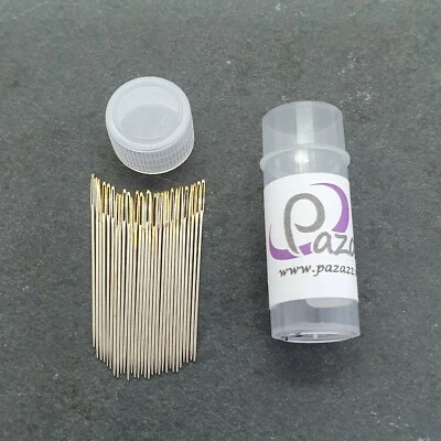 PAZAZZ Cross Stitch Needles Embroidery Tapestry Gold Tail Sizes 22 pack of 30
