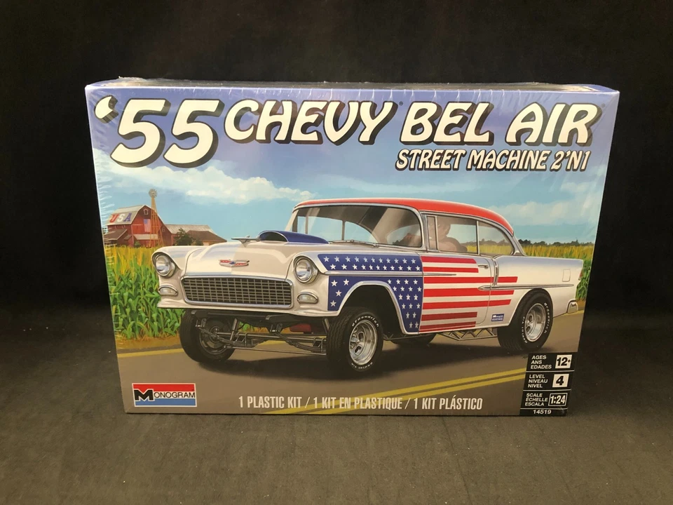 America Revell 1/24 Scale 55 Chevy Bel Air Street Machine Plastic Model 14519 (P