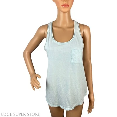 C&C California Light Aqua Blue Scoop Neck Pocket Distressed Tank Top Size Small - Image 1 of 4