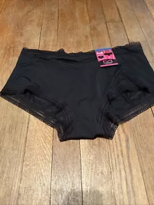 Maiden Form schwarze Boyshort Spitzenbesatz Unterwäsche Damen Größe XL NEU - Bild 1 von 8