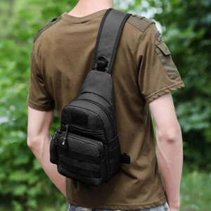 Men Small Chest Bag Pack Travel Sport Shoulder Sling Backpack Cross Body Outdoor - Picture 1 of 9
