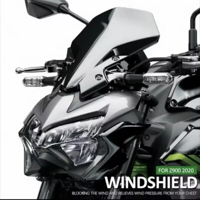 Motorcycle Black  Windscreen Windshield Screen - Kawasaki Z900 Z650 2020-2024 - Image 1 of 4