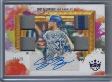 2020 Panini Diamond Kings DK Quad Materials Purple FOTL Cody Bellinger Auto /20