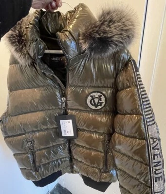 Chaqueta acolchada con capucha XL Avenue George V Paris ribete de piel para hombre Foto 1 de 4