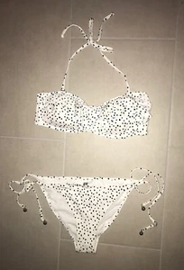*** H&M Bikini Weiß schwarze Punkte Gr. 40 NEU unbenutzt *** - Bild 1 von 5