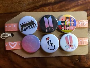 BTS Band Bangtan Boys/ K-POP - Button Pin Badge Set - Picture 1 of 3