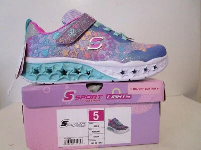 S Sport By Skechers Girls Kortney Star Print Sneakers Lavender/Teal Green Size 5 - Image 1 of 4