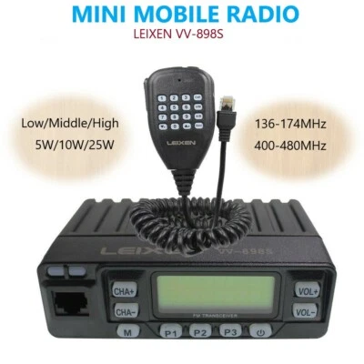 Mini Mobile Radio LEIXEN VV-898S Tri Power 5W/10W/25W Dual Band Walkie Talkies - Bild 1 von 4