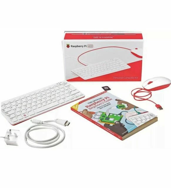 Raspberry Pi 400 Kit (microSD SSD, Broadcom BCM2711, 1.80 GHz, 4GB, UK Layout) Keyboard PC - SC0383