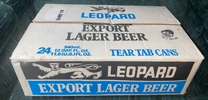 24 Cans Leopard Export Lager Pull Tab Beer Empty Cans New Zealand Original Case - Picture 1 of 10