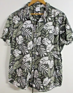 Brilliant Basics Men's Hawaiian Shirt Collar & Pocket, Grey Floral - Size XL - Picture 1 of 4