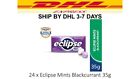 24 x Wrigley's Eclipse Black porzeczka Mięty Bezcukrowe Cukierki Puszka Świeży oddech 35g