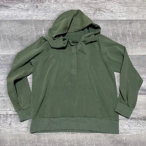 Boutique Quarter Zip Pullover Kapuze Damen L Sweatshirt oliv Vintage Wash kuschelig - Bild 1 von 8