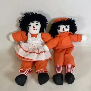 Muñecas Ann & Andy Raggedy de Halloween hechas a mano - Colores de Halloween 12" pulgadas - Imagen 1 de 11