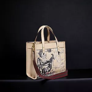 Coach X Mint + Serf Field Tote Bag 22 Ivory Multi Leather Handbag NWT - Picture 1 of 4