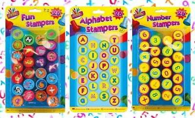 26 FRANCOBOLLI DIVERTENTI BAMBINI Forma Animale/Numeri Bambini Giocattolo AUTO INCHIOSTRO Apprendimento Educazione