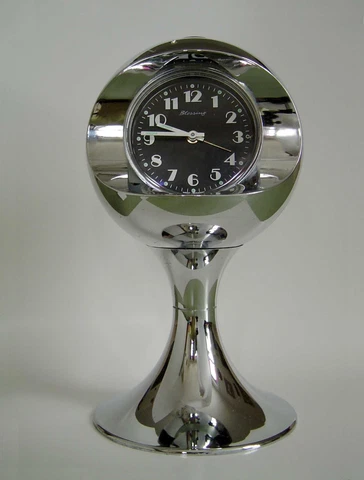 VINTAGE BLESSING MCM SPACE AGE PEDESTAL ANALOG ALARM  CLOCK EXCELLENT CONDITION Cover
