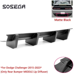 Difusor de labio medio parachoques trasero aleta de tiburón negro mate para Dodge Challenger 15-23 - Imagen 1 de 13