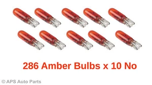 Pack Of 10 No Miniature Capless Dashboard Dash Light Bulbs 286A Amber 12V 1.2w - Picture 1 of 3