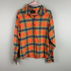 The Vermont Flannel Company Shirt Womens 2XL Button Up Mountain USA Made Orange - Picture 1 of 9