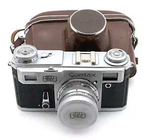 Sowjetische Kopie von Contax II Zeiss Ikon CHROM Kamera mit Sonnar 2/50mm Objektiv - Bild 1 von 6