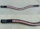 Adams-Tack 5 Rows Mega Bling Pink+Jet with All Clear Crystal Horse Brow band