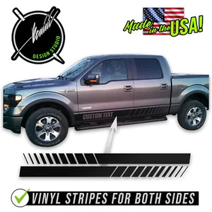 Strobe Side Rocker Racing Stripes - Fits 2009 - 2014 Ford F150 F-150 - Picture 1 of 4
