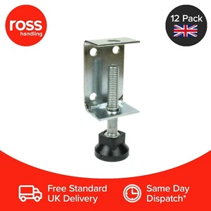 Pack Of 12 | M8 Baseboard Adjustable Brackets With Strong Levelling Feet UK - Picture 1 of 4