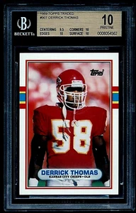 1989 TOPPS TRADED RC #90T DERRICK THOMAS HOF BGS 10 PRISTINE ROOKIE #8054562 - Picture 1 of 2