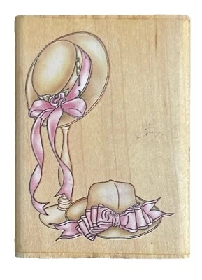 Boutique Moda Mujeres Sombrero de Sol Lazos Ropa Madera Goma Sello Foto 1 de 4