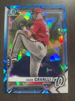 2021 Bowman Chrome Sapphire Cade Cavalli #BCP-99 Blue Cracked Ice Refractor - Image 1 of 2