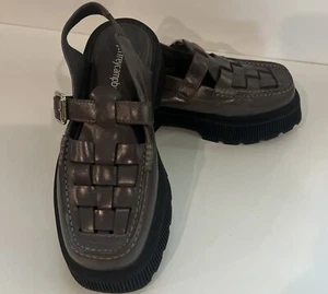 Mocasines JEFFREY CAMPBELL Gris Plataforma Puntera Cuadrada Tacón Bloque Tejido Eslinga Trasera 5 - Imagen 1 de 6