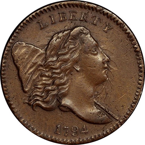 1794 Liberty Cap Right Half Cent 1/2c, PCGS XF Details, Cleaned, But Exceptional Cover