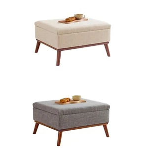 Redlife Lift Up Storage Ottoman Bench, Linen Fabric Coffee Table Storage Ottoman - Picture 1 of 17