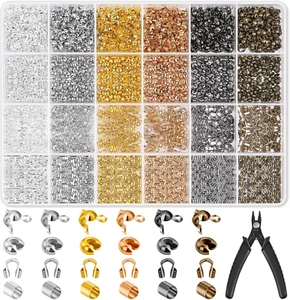 2220 Pieces Crimp Beads for Jewelry Making, Knot Covers, Crimp Bead Cover - Picture 1 of 11