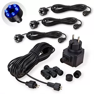 CLGarden 3er LED Ring Beleuchtungs Set blau für Springbrunnen Trafo 12V IP44 - Bild 1 von 10
