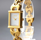 【N MINT】 Gucci 1800L Gold Quartz White Dial Women's Watch Metal Belt From...