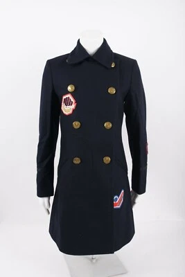 Chaquetón Coach 1941 para mujer azul marino parches de doble pecho talla 6 NUEVO Foto 1 de 4