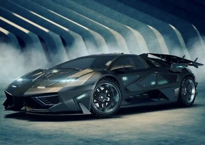 A4| Black Concept Sports Car Poster Size A4 Racing Vehicle Poster Gift #14462 - Picture 1 of 3