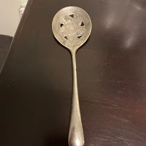 VTG. LEONARD ITALY SILVERPLATED SLOTTED SERVING SPOON - Picture 1 of 6