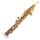 New Straight Tube B Flat Soprano Saxophone MAS-501 Silver Plated Gold Key