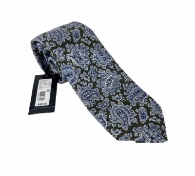 Corbata de cuello Daniel Cremieux para hombre azul verde cachemira 100 % seda hecha en Italia nueva con etiquetas Foto 1 de 4