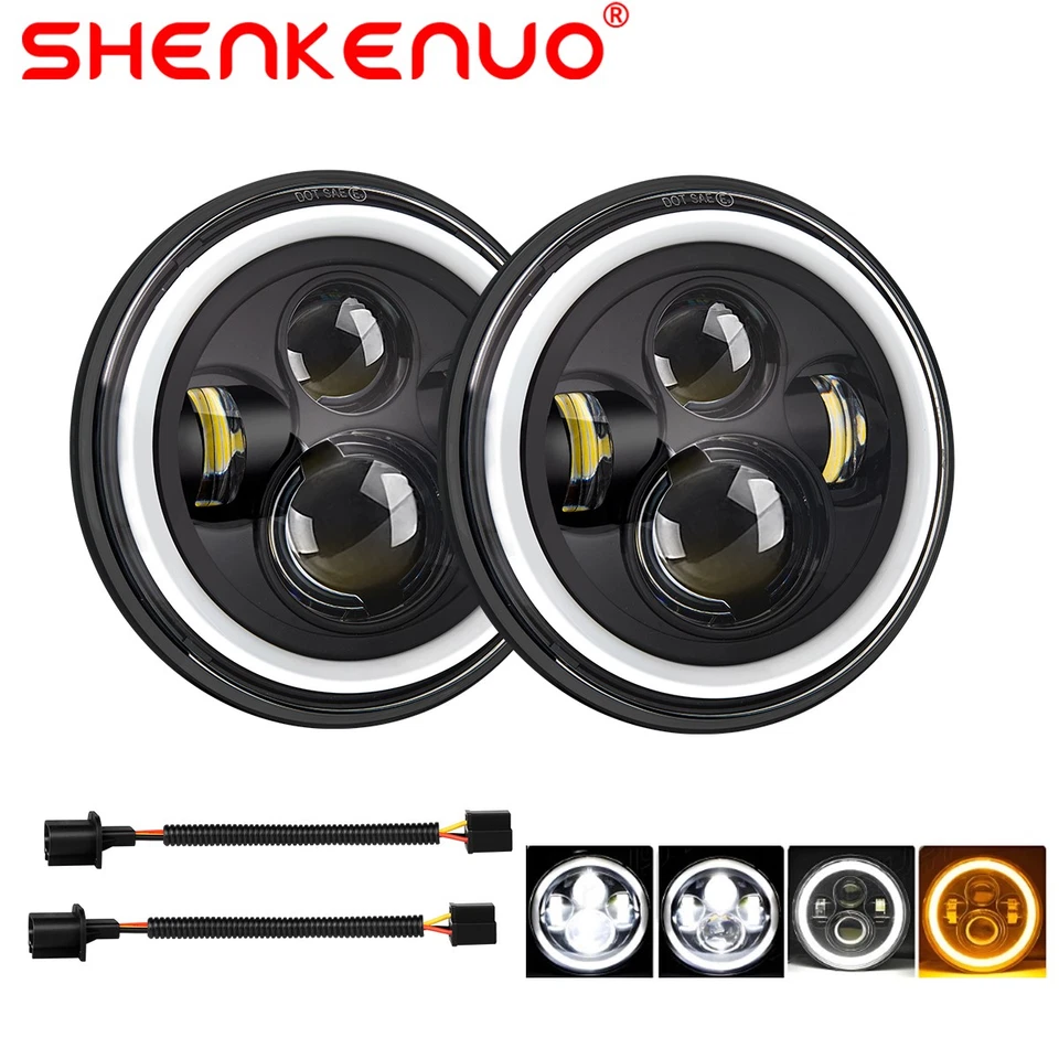 7 英寸圆形密封 LED 车头灯适合道奇 B100 B200 B300 Van 1971 - 1974 拾音器 — 第 1/4 张图片