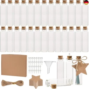30 Stück Mini Glasflaschen mit Korken, 20ml Kleine Glasflaschen mit Korken, - Bild 1 von 7