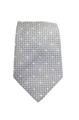 Corbata Giorgio Armani Para Hombres Seda Lunares Ancho Ancho Gris Azul Marino Foto 1 de 4