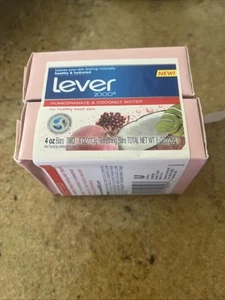 NEW OLD STOCK Lever 2000 Pomegranate & Coconut Water (2) 4 Oz Bar Soap Pack USA - Picture 1 of 2