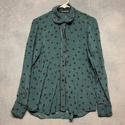 Blusa Zara Mujer Transparente con Botones Lunares Arte para Usar Boho Transparente Mujer Pequeña Foto 1 de 4